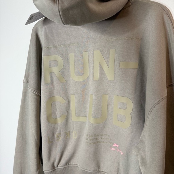New LSKD Run Club Hoodie in soft elephant tan grey size medium - Picture 8 of 8